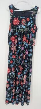 Robert Louis Maxi Dress 1X Floral Sleeveless Boho Whimsigoth NWT